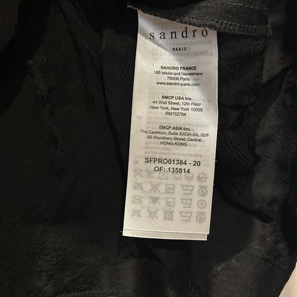 NWOT Sandro Paris mid length Jacquard Dress With Smocking size 4-6 EUR 38 - Picture 5 of 11